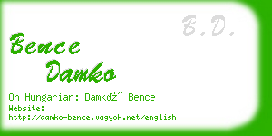 bence damko business card